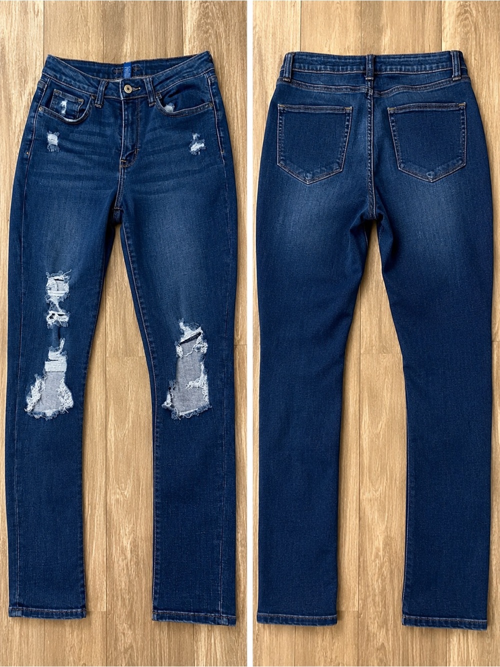 Arizona Jean Company Dark Blue Ripped Skinny Jeans